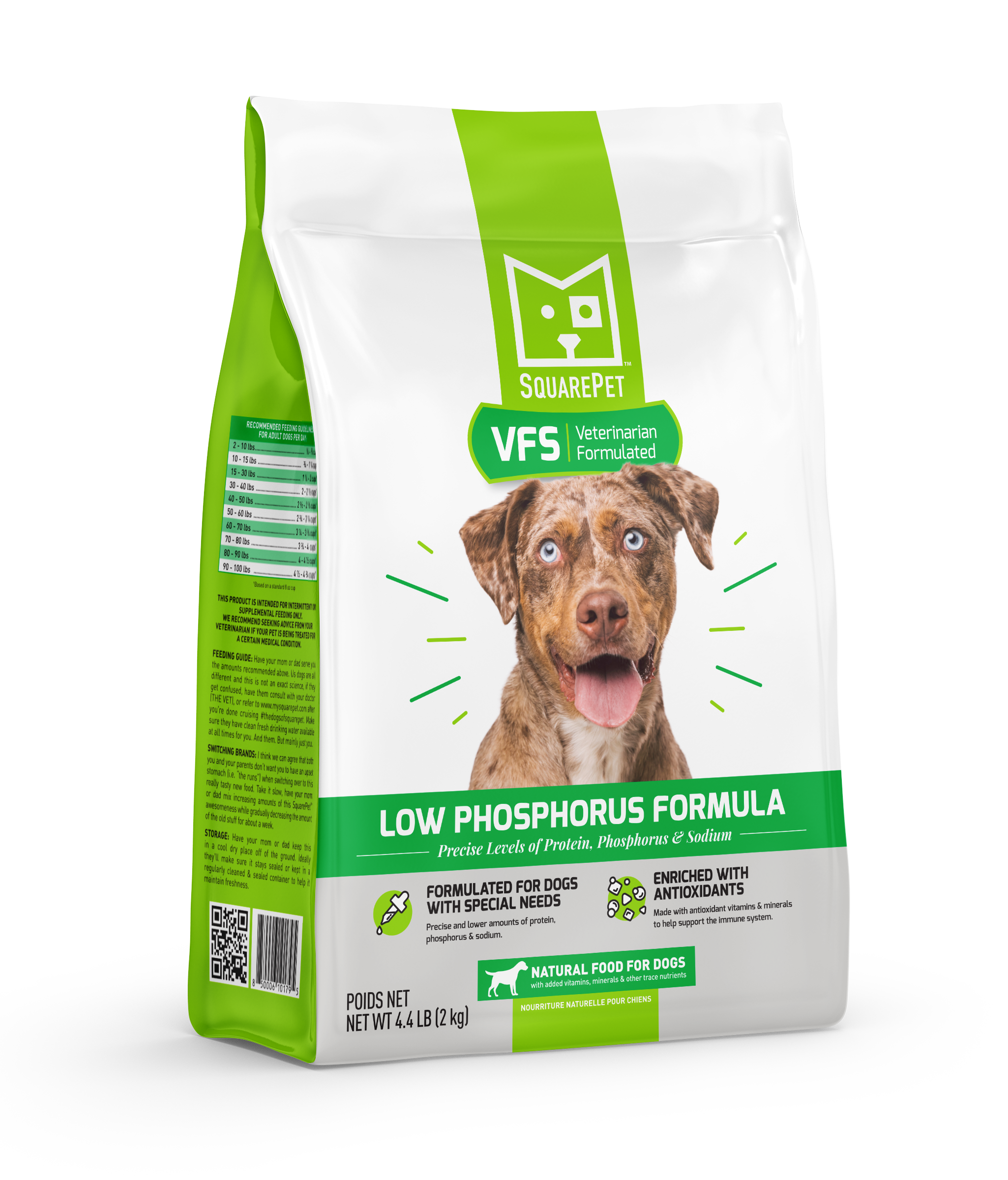 SquarePet VFS Low Phosphorus Formula for Dogs, 4.4 lbs