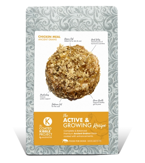 The Coated Kibble Project - Active & Growing Dogs Recipe, 4 lbs