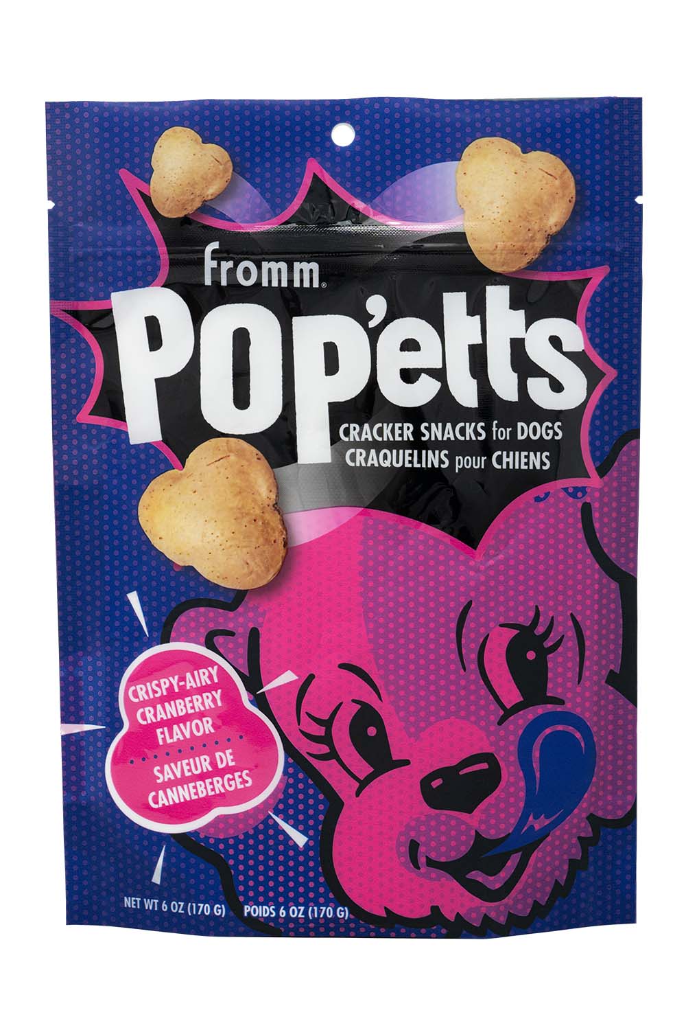 Fromm Pop'etts Kickin' Crispy-Airy Cranberry Cracker Snacks, 6 oz