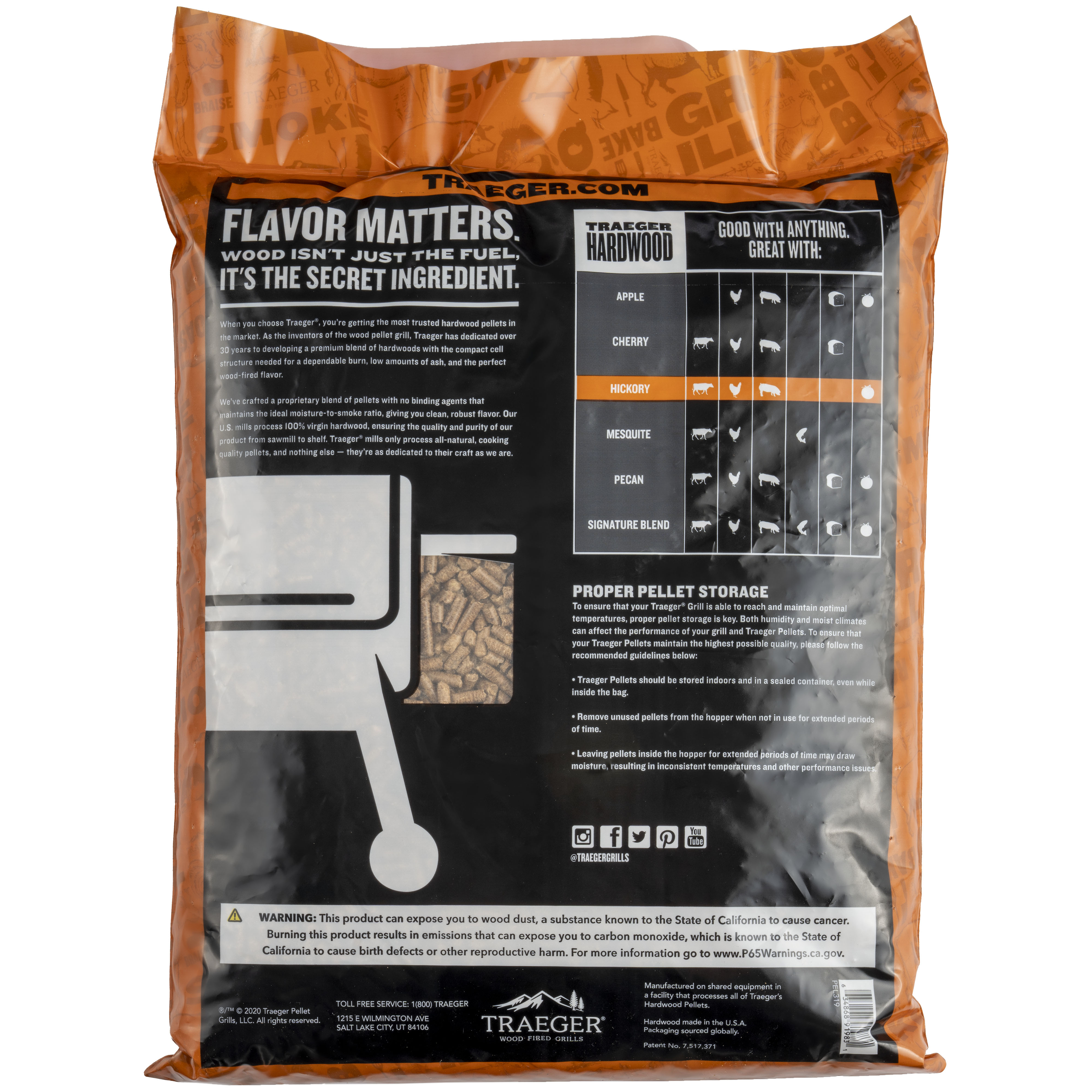 Traeger Hickory Hardwood Pellets