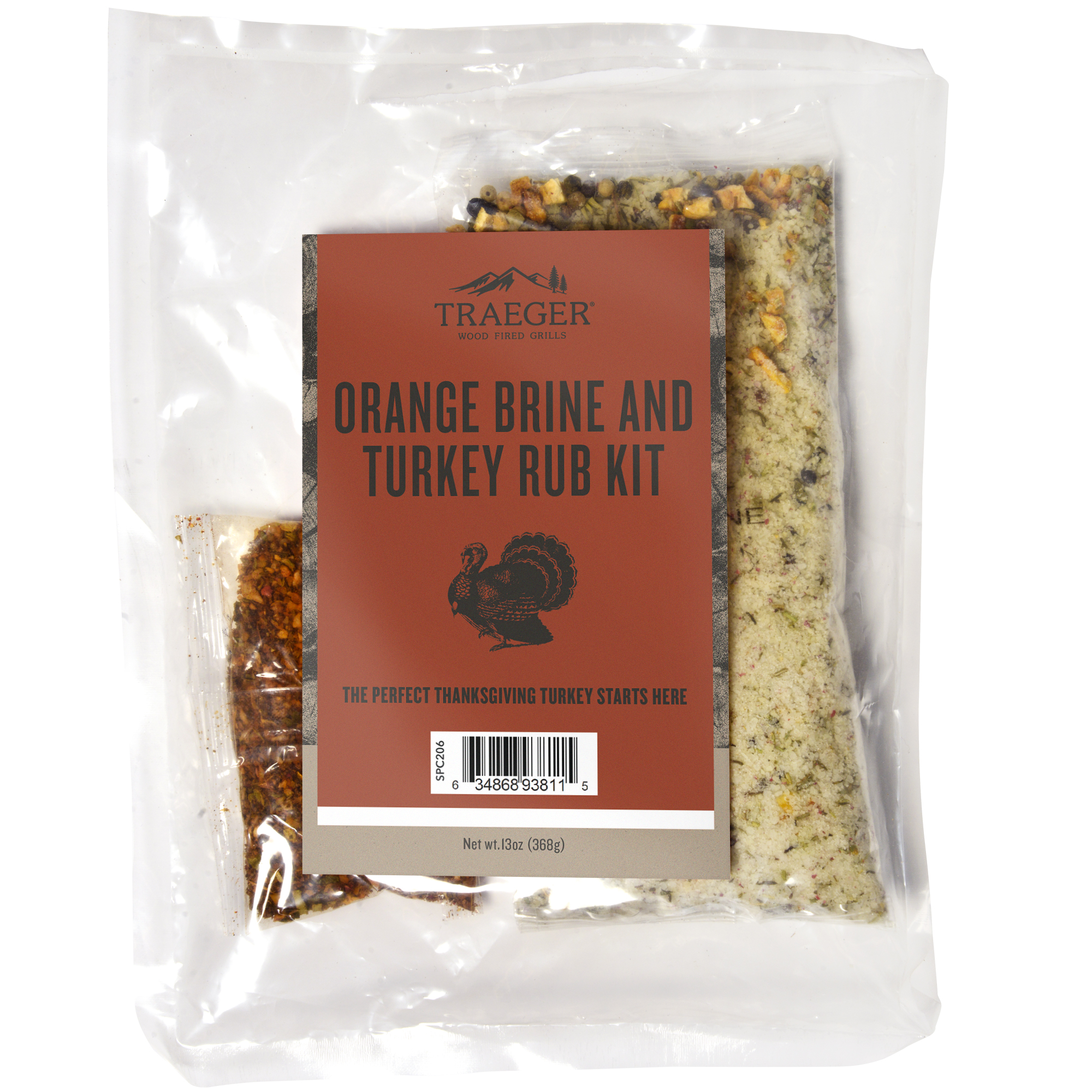 Traeger Limited Edition Turkey Blend Hardwood Pellets w/ Orange Brine & Turkey Rub Kit