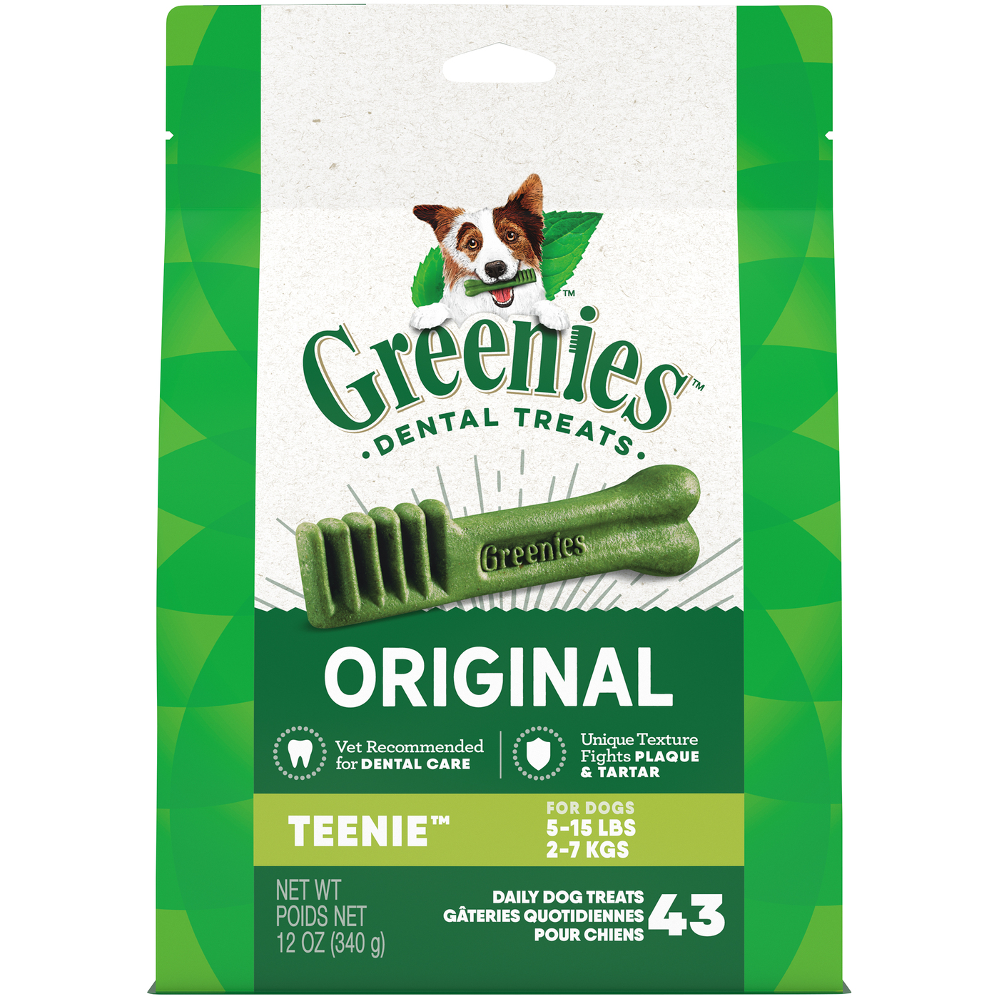 Greenies Dental Treats Original Teenie Dog Treats 12 oz. Bag