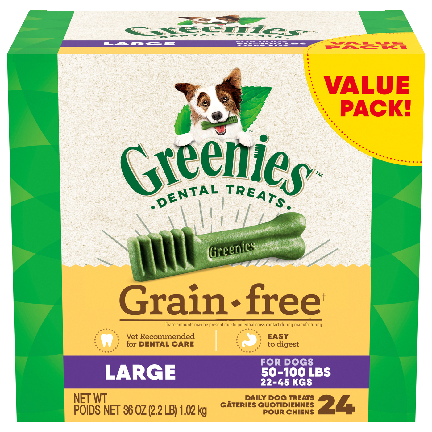 Greenies Original Large Daily Dental Treats for Dogs 24 ct Box