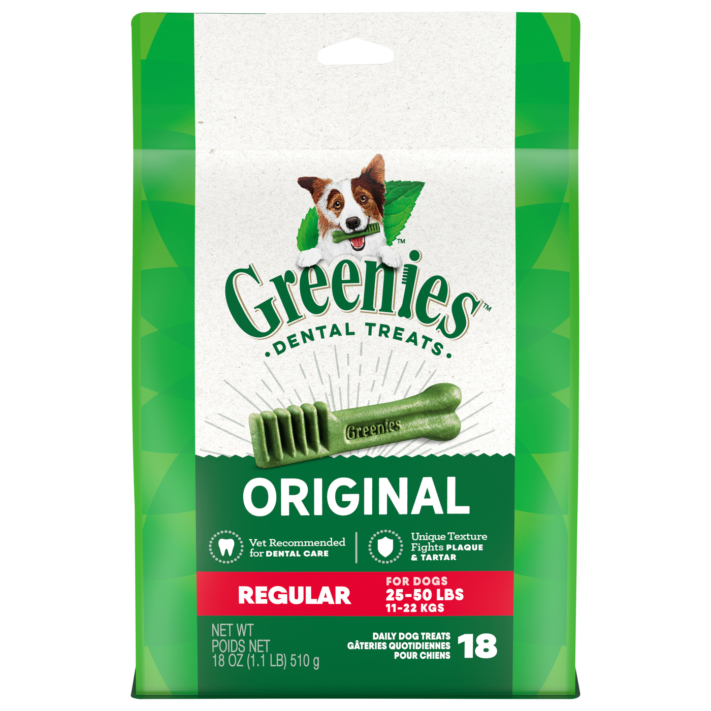 Greenies Original Regular Dog Treats 18 oz. Bag