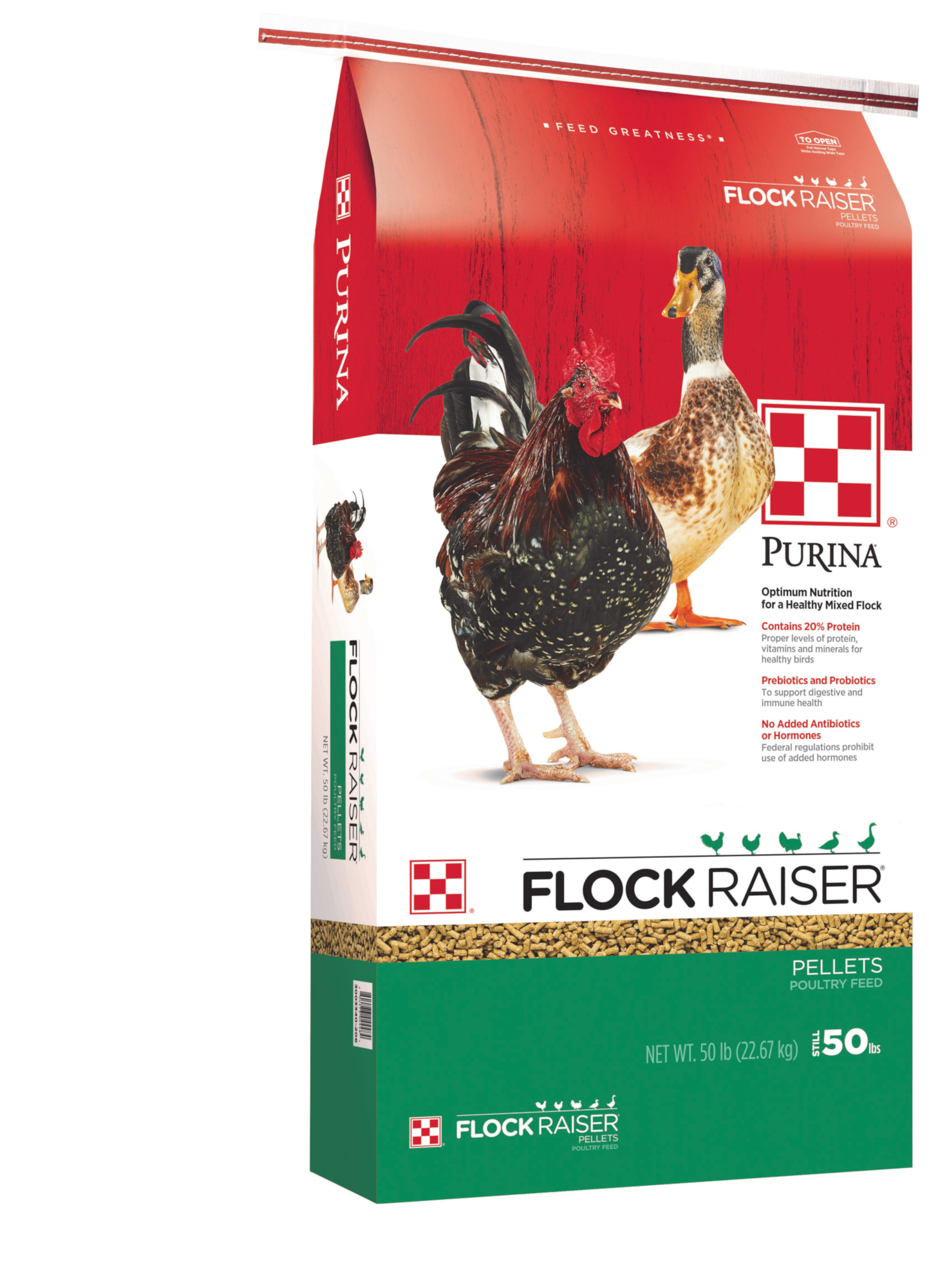 Purina&reg; Flock Raiser&reg; Poultry Feed Pellets, 50 lbs
