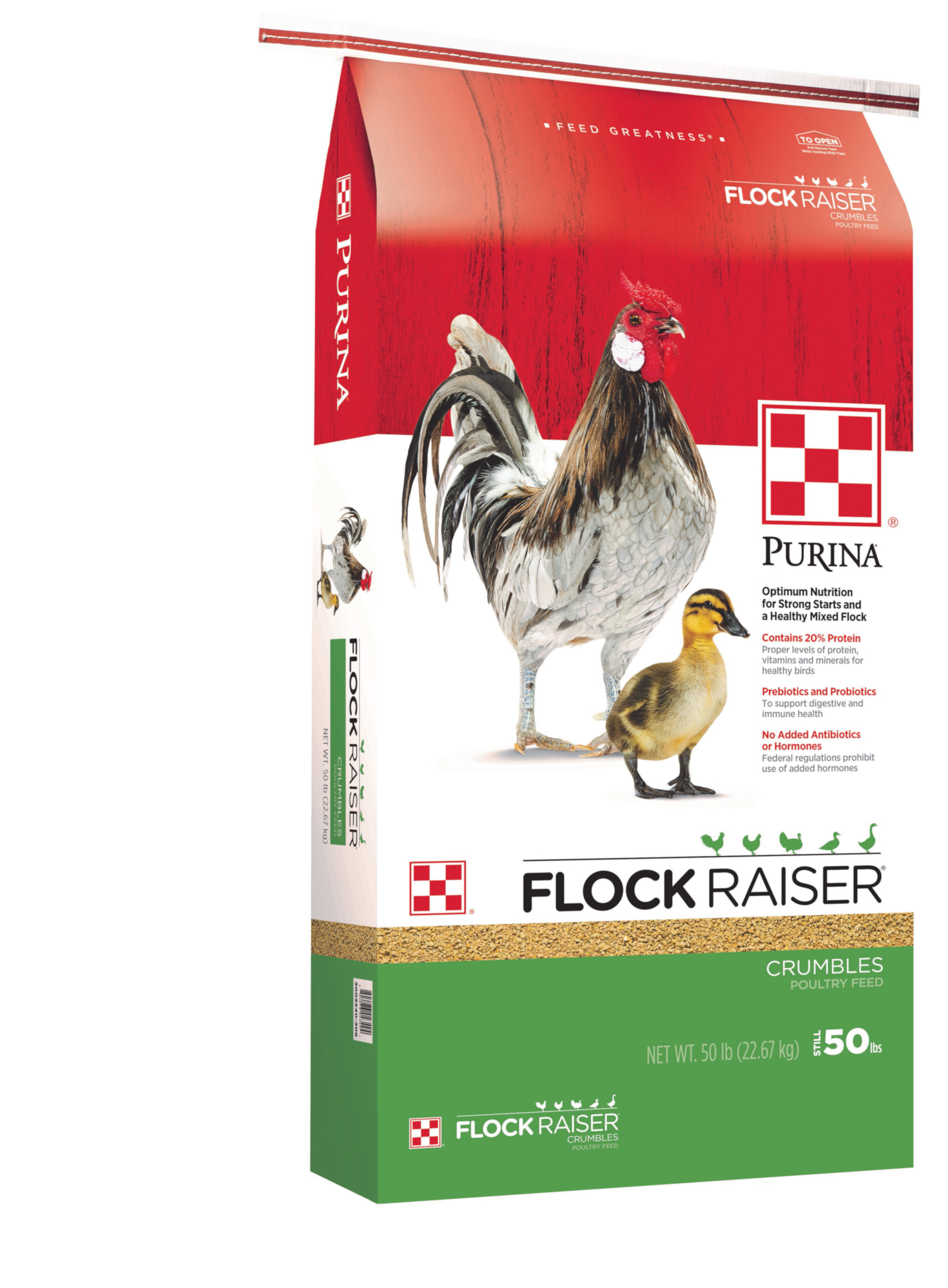 Purina Flock Raiser Poultry Feed Crumbles, 50 lbs
