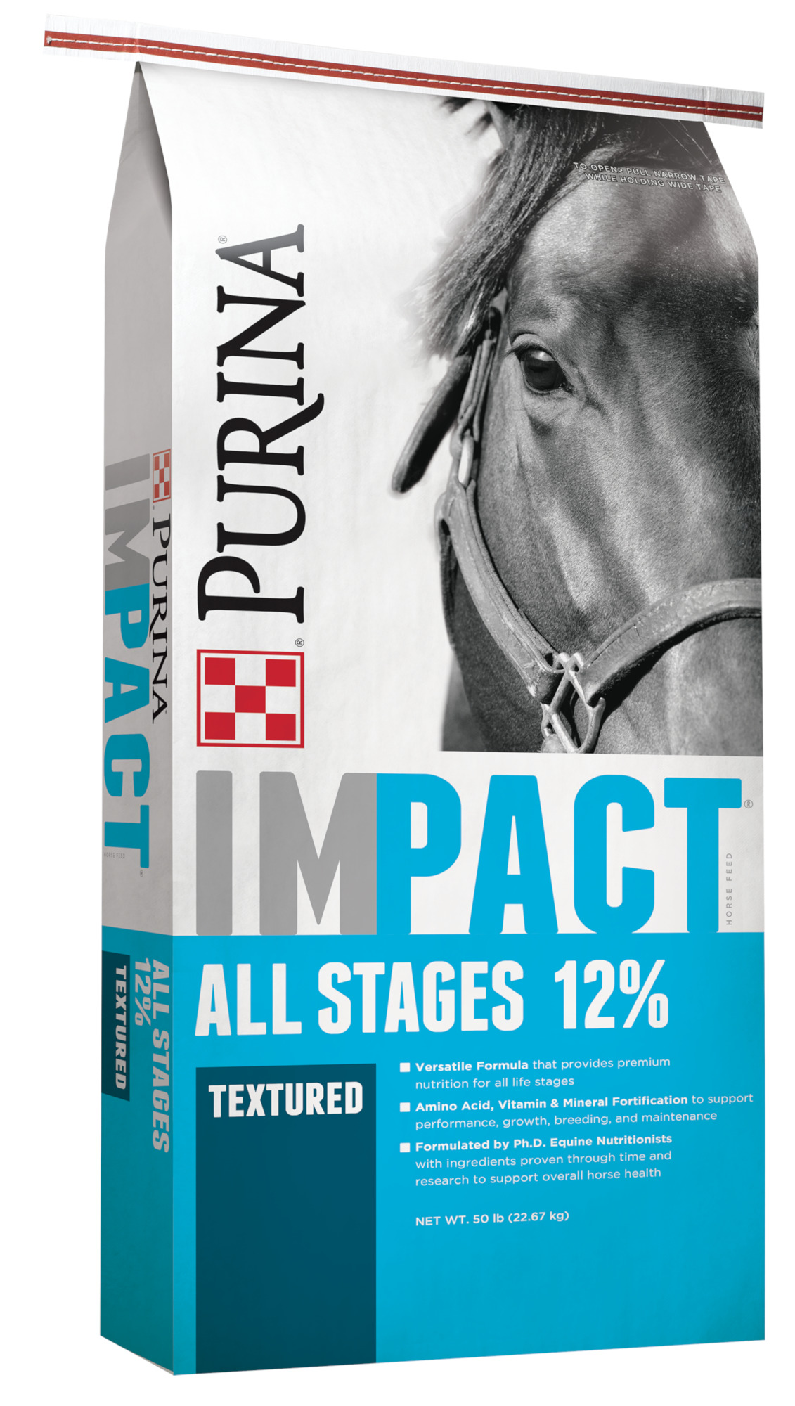 Purina&reg; Impact&reg; All Stages 12% Textured Horse Feed, 50 lbs