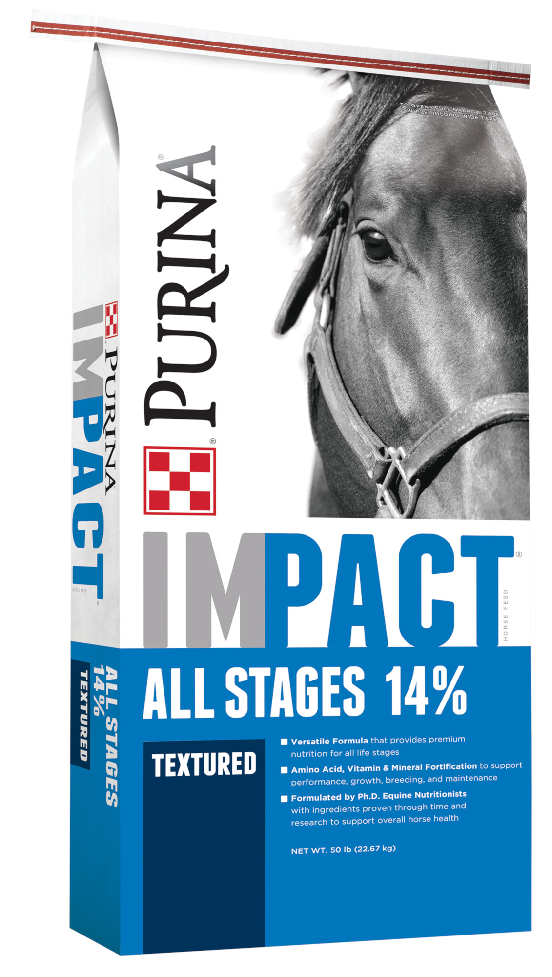 Purina&reg; Impact&reg; All Stages 14% Textured Horse Feed, 50 lbs