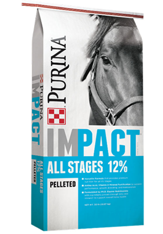 Purina&reg; Impact&reg; All Stages 12% Pelleted Horse Feed, 50 lbs