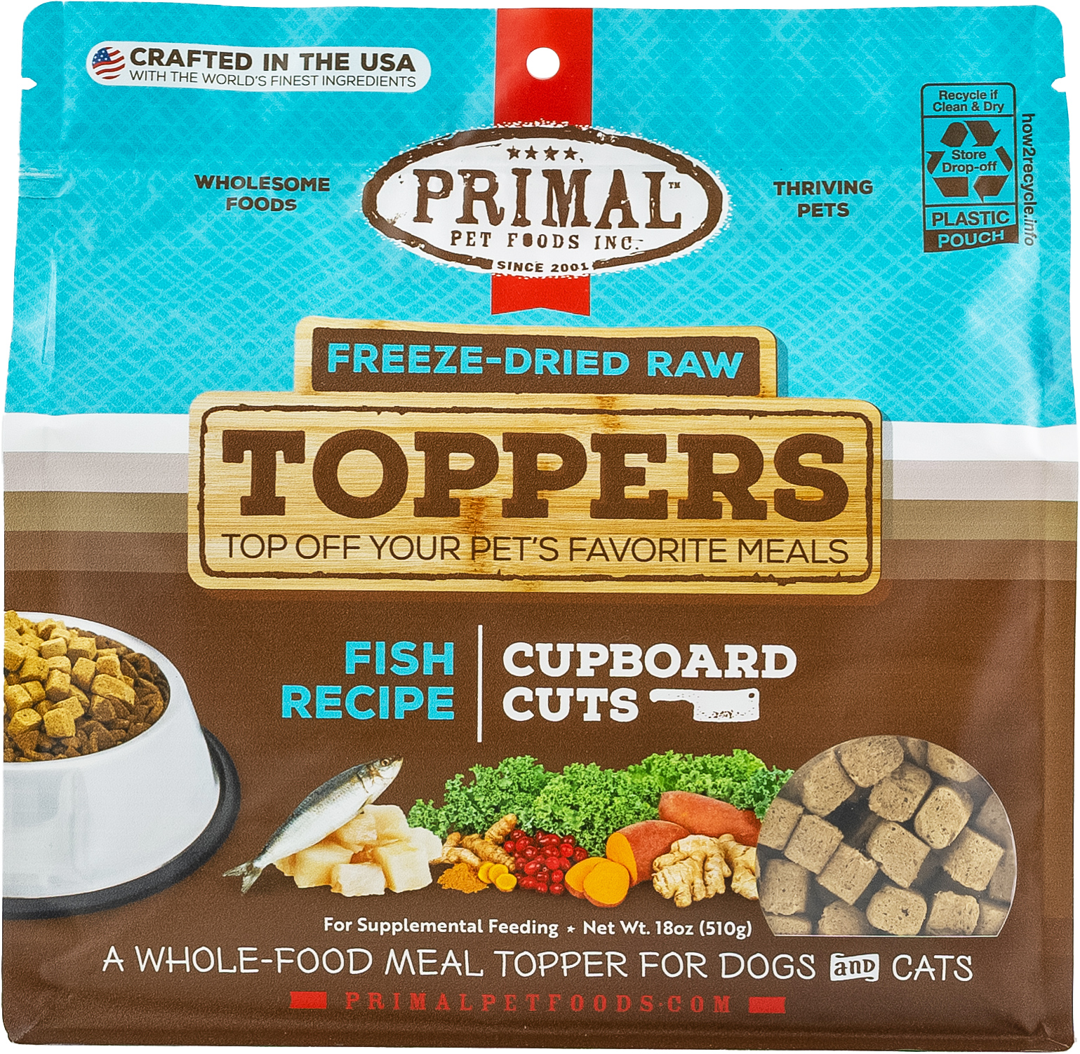 Primal Cupboard Cuts Freeze-Dried Raw Toppers - Fish, 18 oz