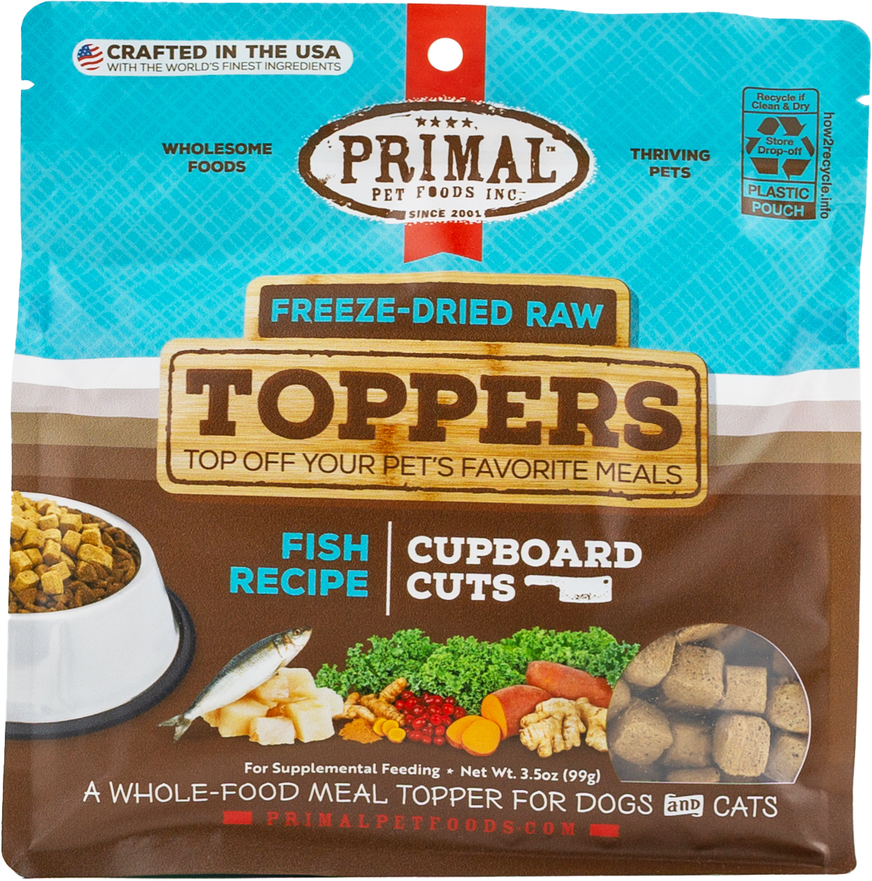 Primal Cupboard Cuts Freeze-Dried Raw Toppers - Fish, 3.5 oz