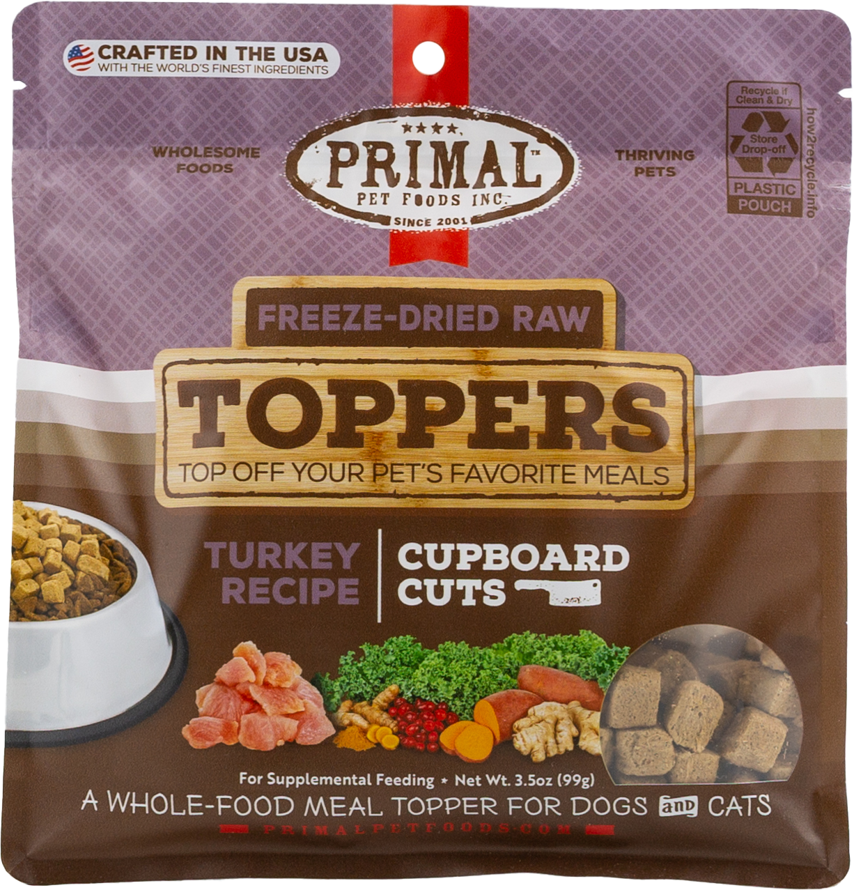 Primal Cupboard Cuts Freeze-Dried Raw Toppers - Turkey, 3.5 oz