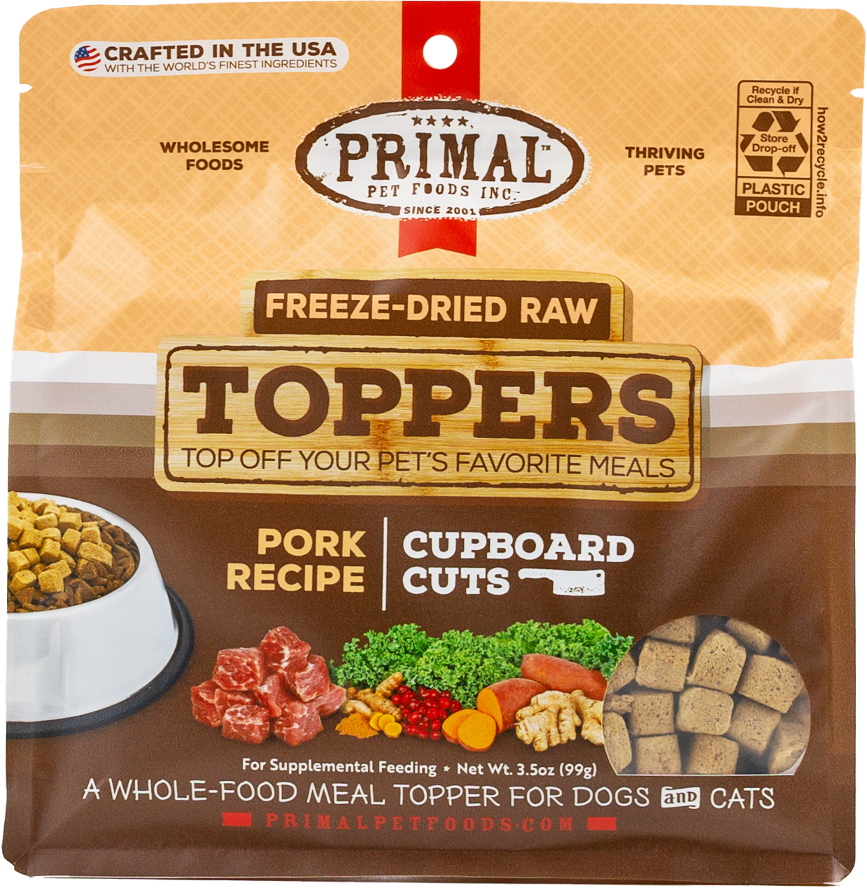 Primal Cupboard Cuts Freeze-Dried Raw Toppers - Pork, 3.5 oz