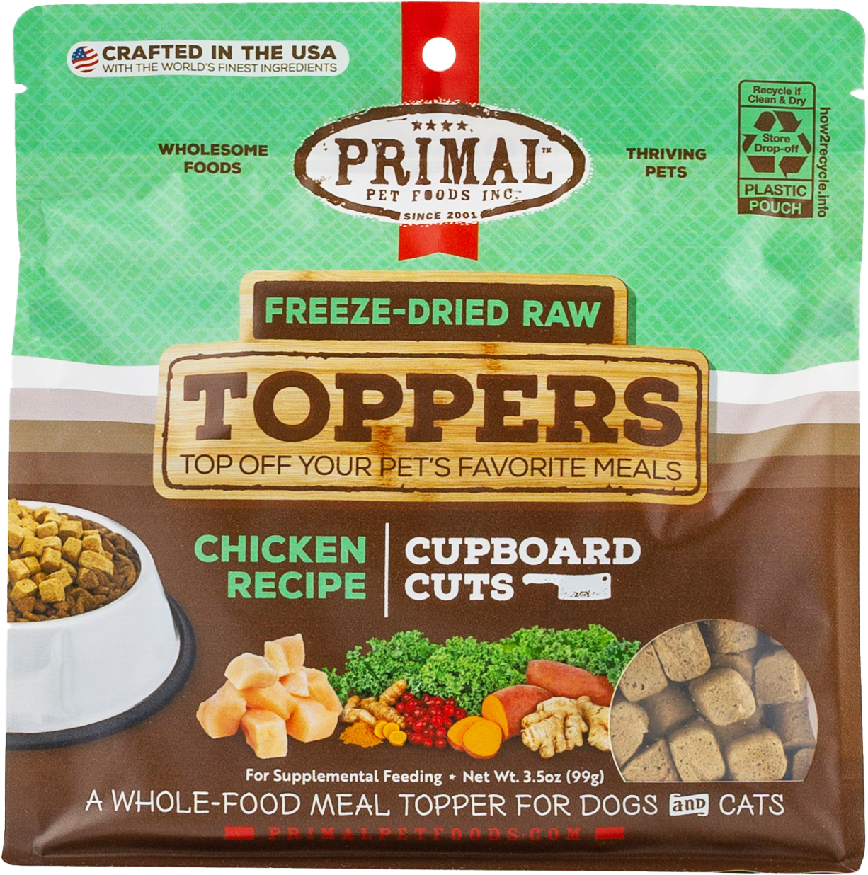 Primal Cupboard Cuts Freeze-Dried Raw Toppers - Chicken, 3.5 oz