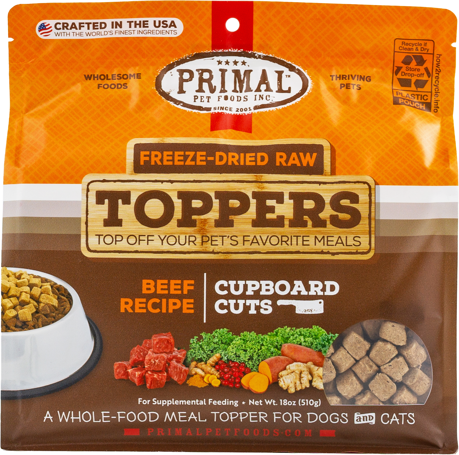 Primal Cupboard Cuts Freeze-Dried Raw Toppers - Beef, 18 oz