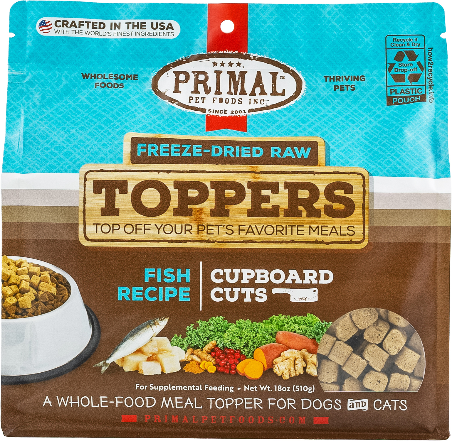 Primal Cupboard Cuts Freeze-Dried Raw Toppers - Fish, 18 oz