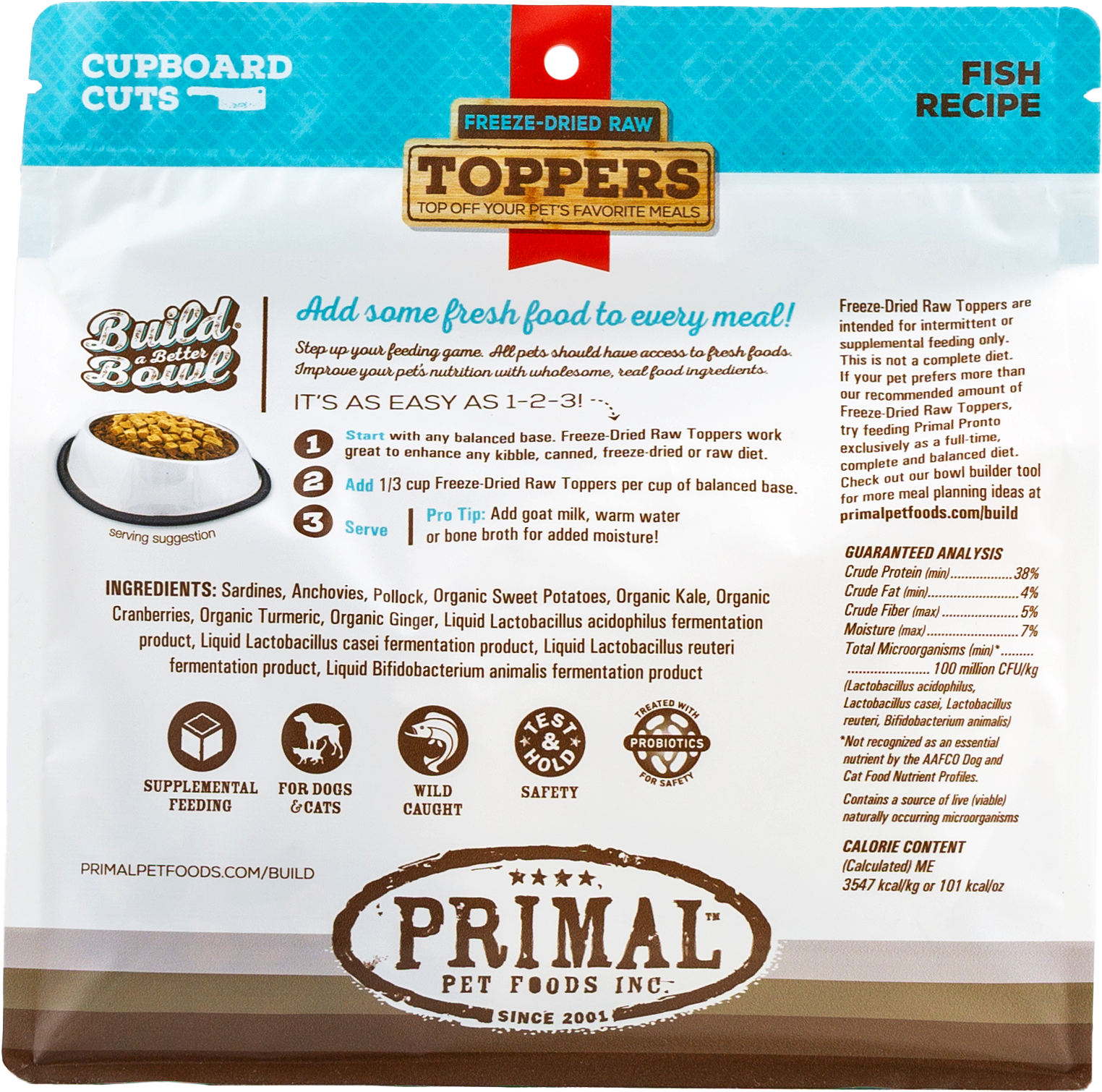 Primal Cupboard Cuts Freeze-Dried Raw Toppers - Fish, 18 oz