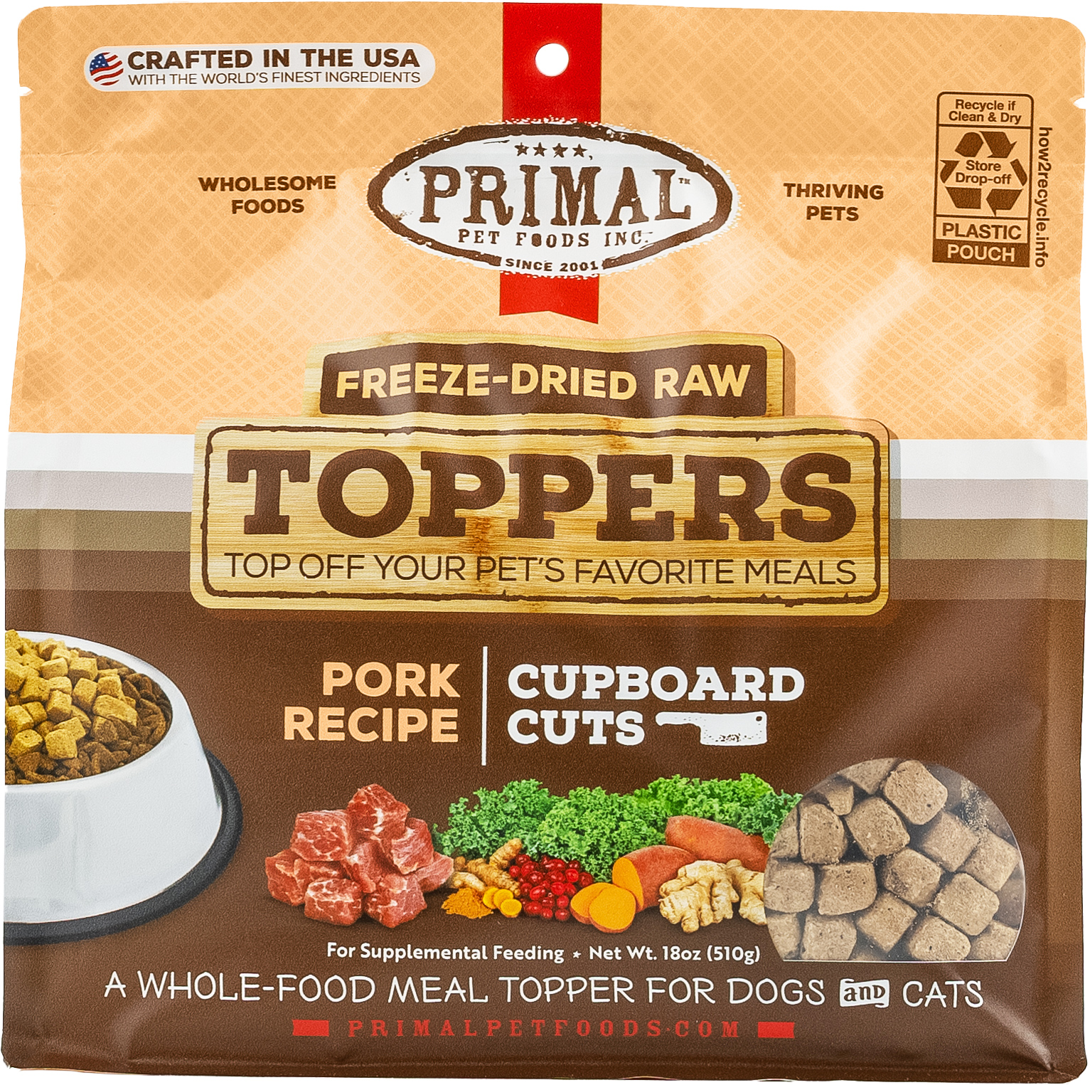 Primal Cupboard Cuts Freeze-Dried Raw Toppers - Pork, 18 oz