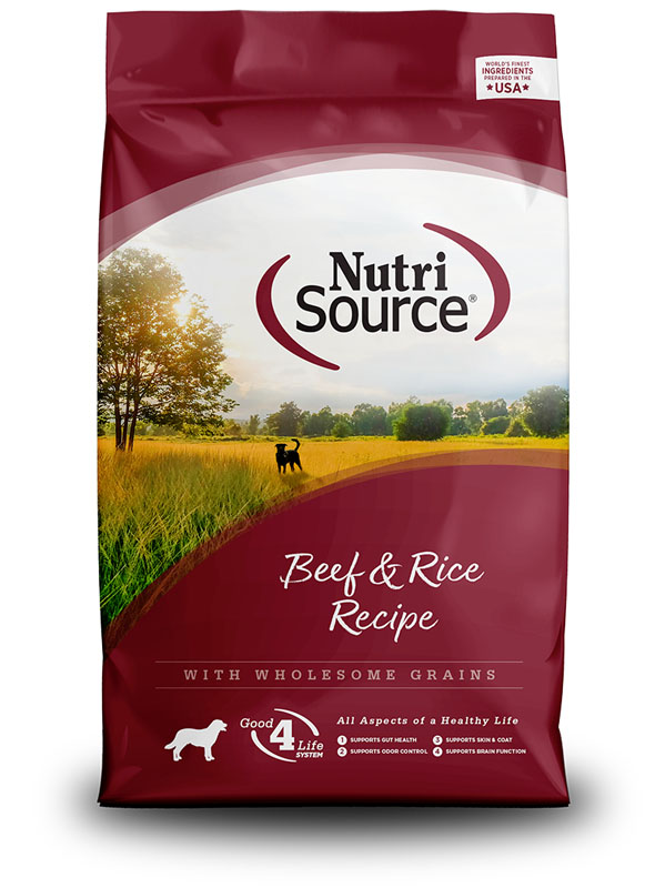 NutriSource Adult Dog Food Beef & Rice Formula, 30 lbs