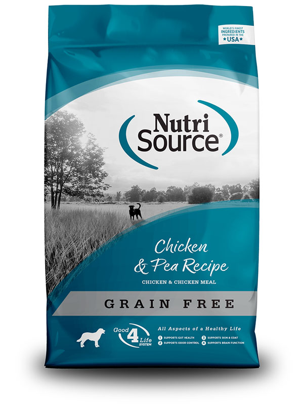 NutriSource Grain Free Chicken & Pea Dog Food, 30 lbs
