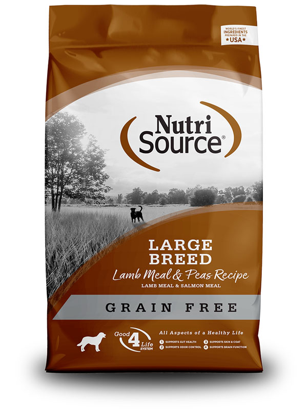 NutriSource Grain Free Large Breed Lamb Meal & Peas Recipe, 30 lbs
