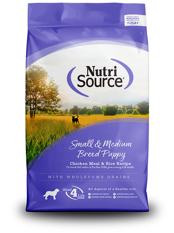 NutriSource Small & Medium Puppy Chicken & Rice Dog Food, 15 lbs