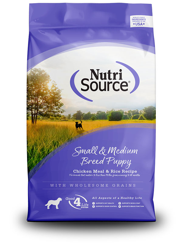 NutriSource Small & Medium Puppy Chicken & Rice Dog Food, 5 lbs