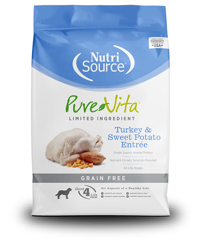 NutriSource Pure Vita Turkey & Sweet Potato Dog Food, 25 lbs