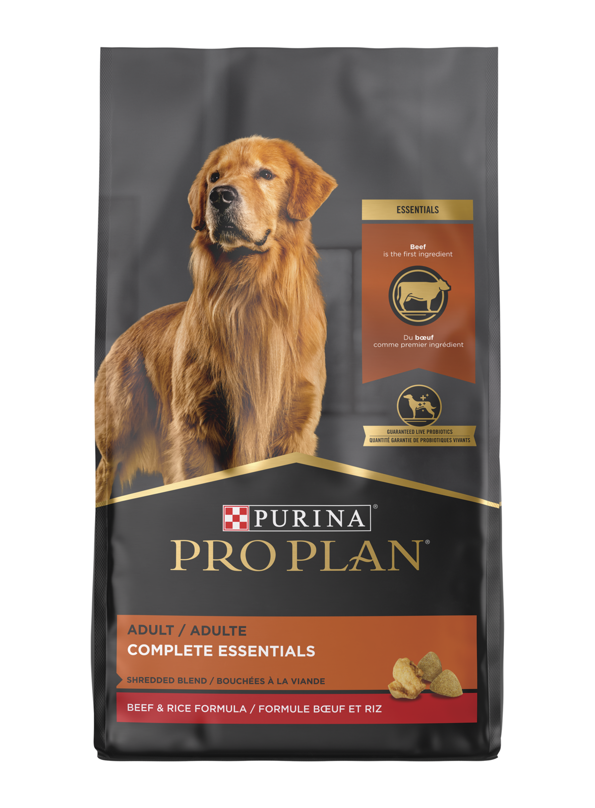 Pro Plan Adult Complete Essentials Shredded Blend Beef & Rice, 18 lbs