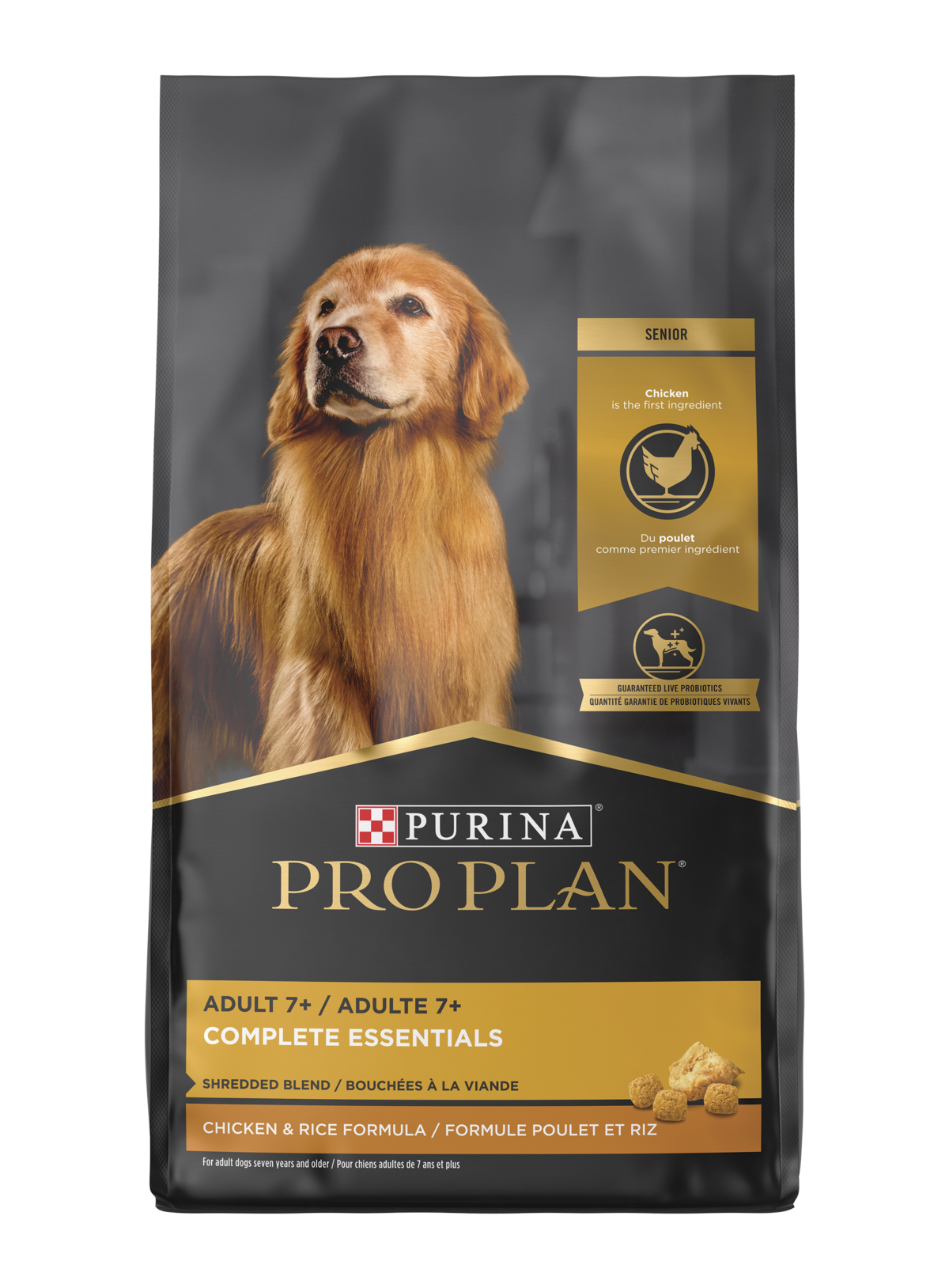 Purina Pro Plan Adult 7+ Complete Essentials Shredded Blend Chicken & Rice, 6 lbs