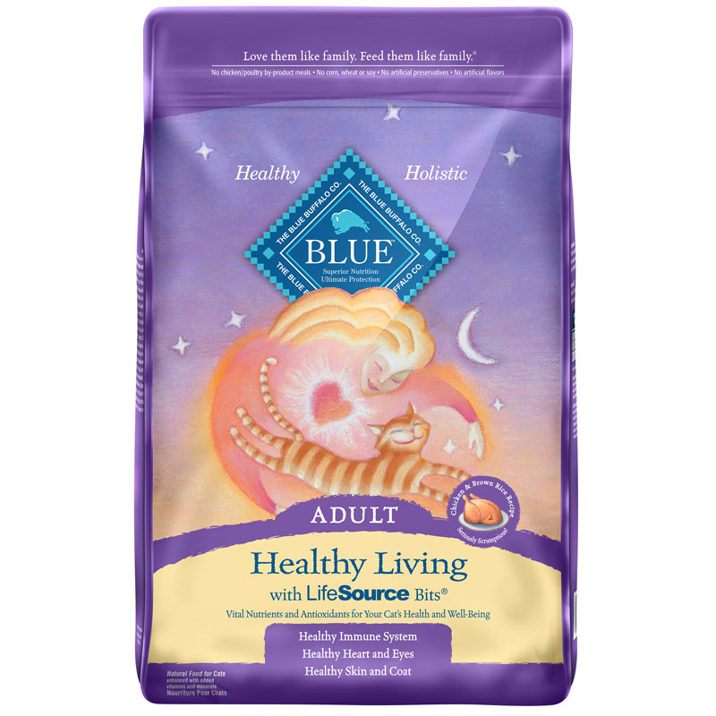 BLUE Healthy Living Chicken & Brown Rice Recipe for Adult Cats, 15 lb