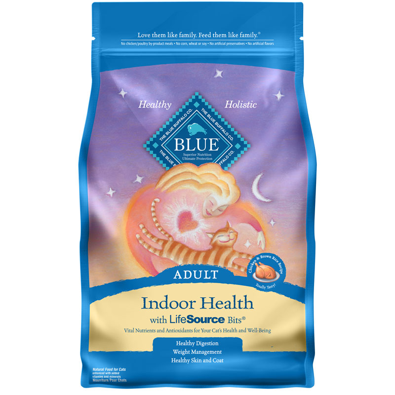 BLUE Indoor Health Chicken & Brown Rice Recipe for Adult Cats, 7 lb