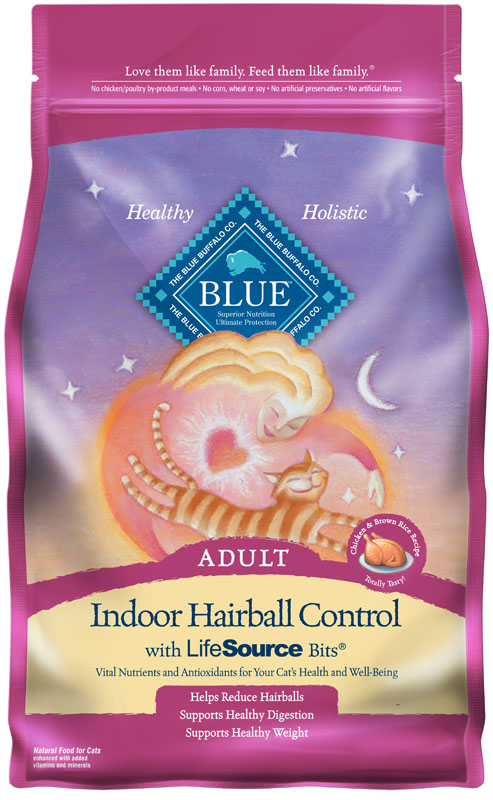 BLUE Indoor Hairball Control Chicken & Brown Rice Recipe for Adult Cats, 7lb
