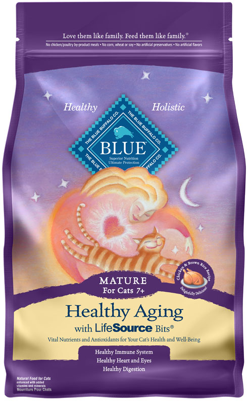 BLUE Healthy Aging Chicken & Brown Rice Recipe for Mature Cats, 7lb