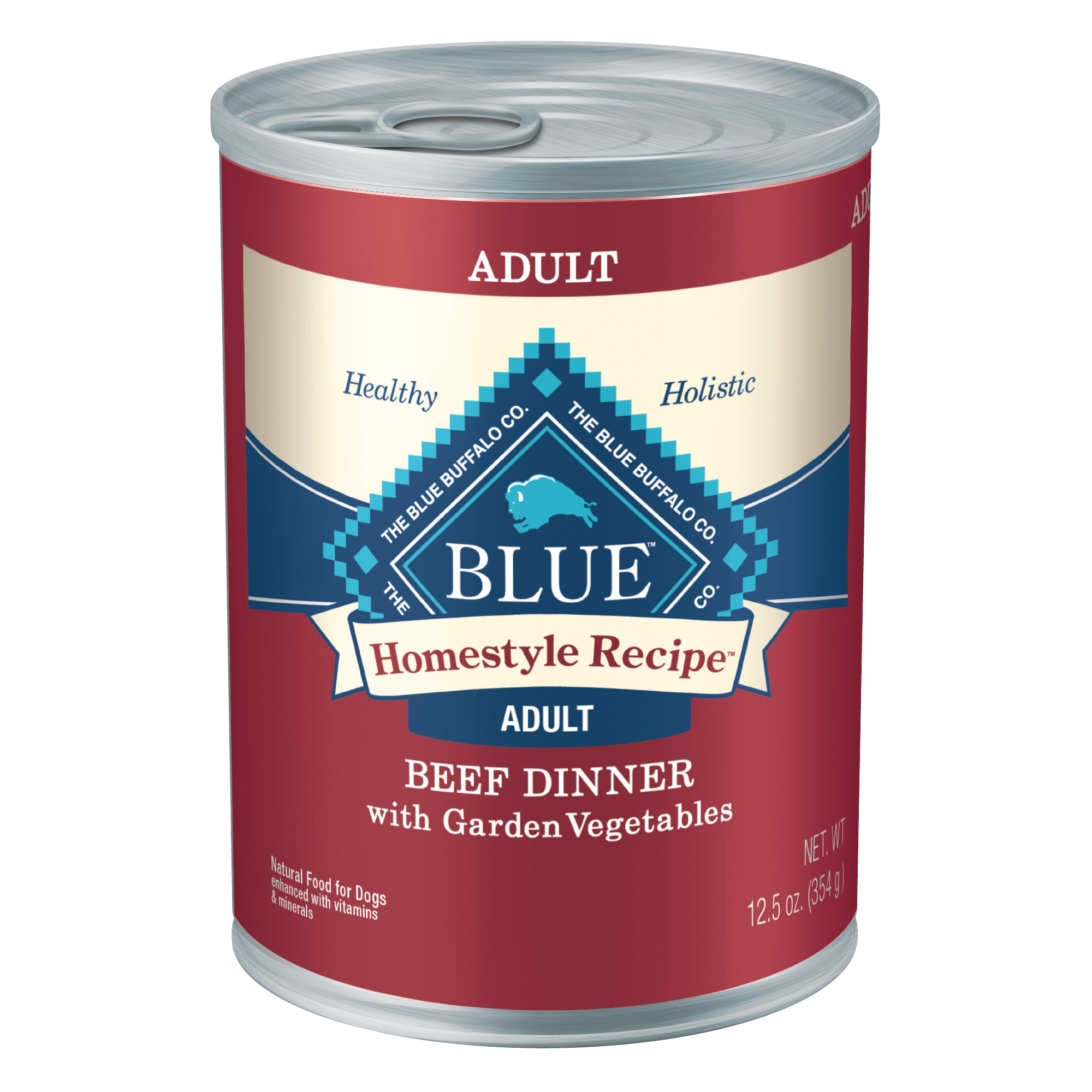 BLUE Homestyle Recipe Beef Dinner with Garden Vegetables for Adult Dogs, 12.5 oz