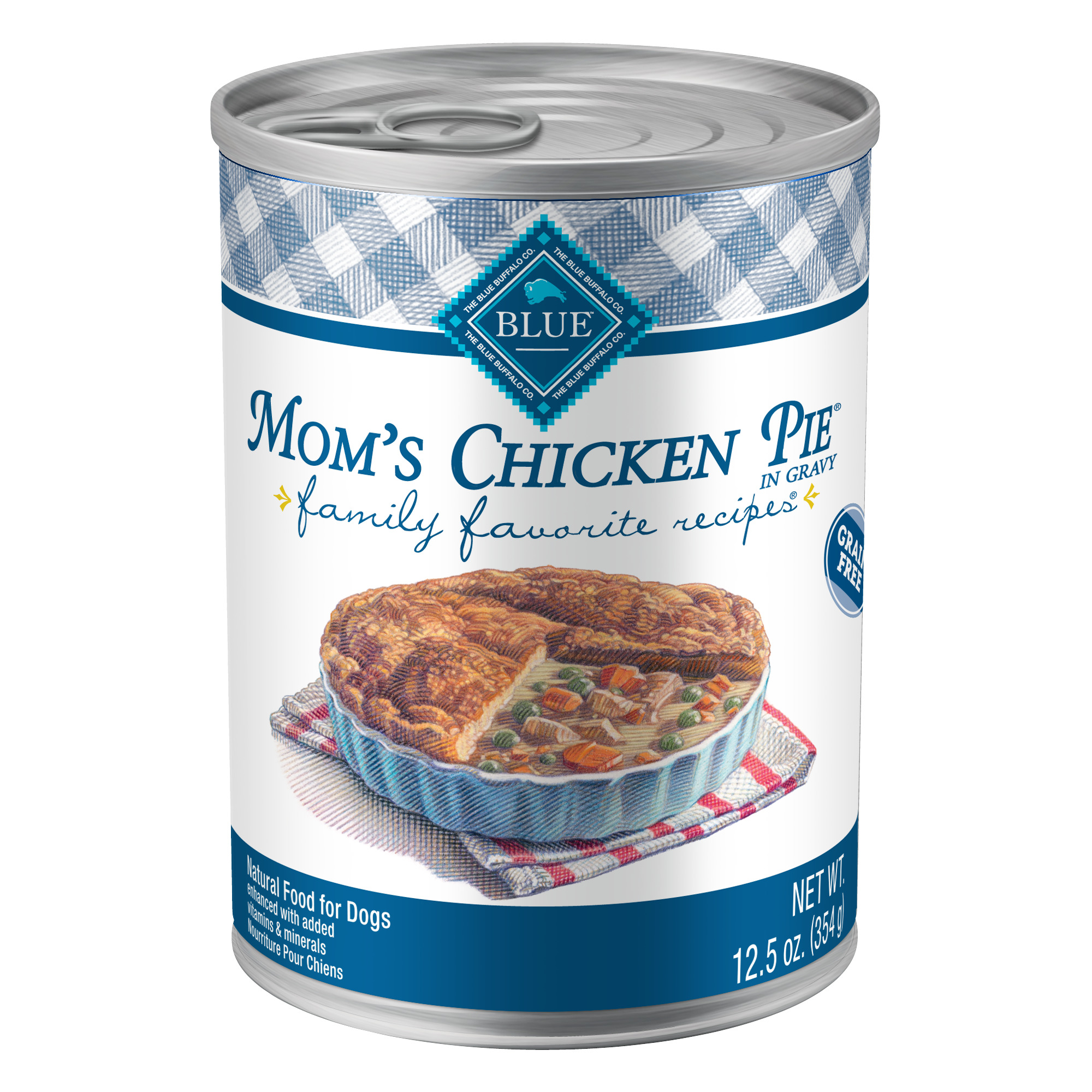 BLUE Family Favorite Recipes Mom's Chicken Pie for Adult Dogs, 12.5 oz