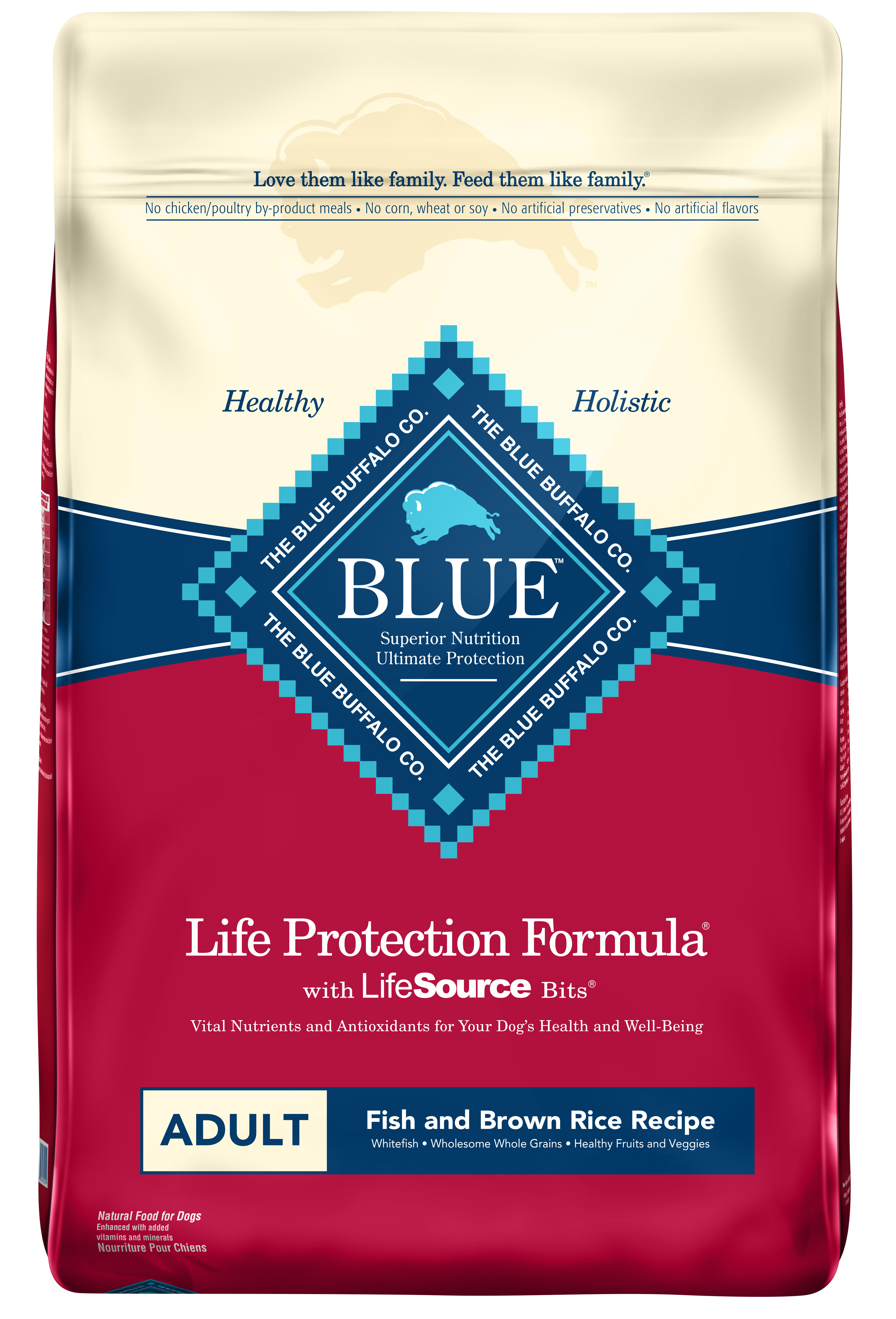BLUE Life Protection Formula Fish and Brown Rice Recipe for Adult Dogs, 30 lb