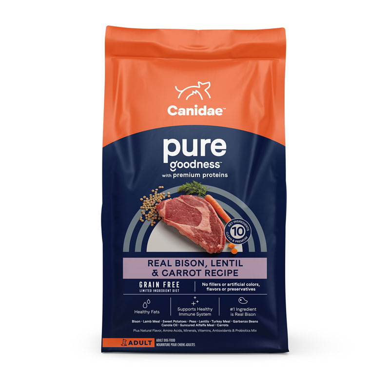 Canidae PURE Grain Free Bison, Lentil & Carrot Recipe for Dogs, 21 lb