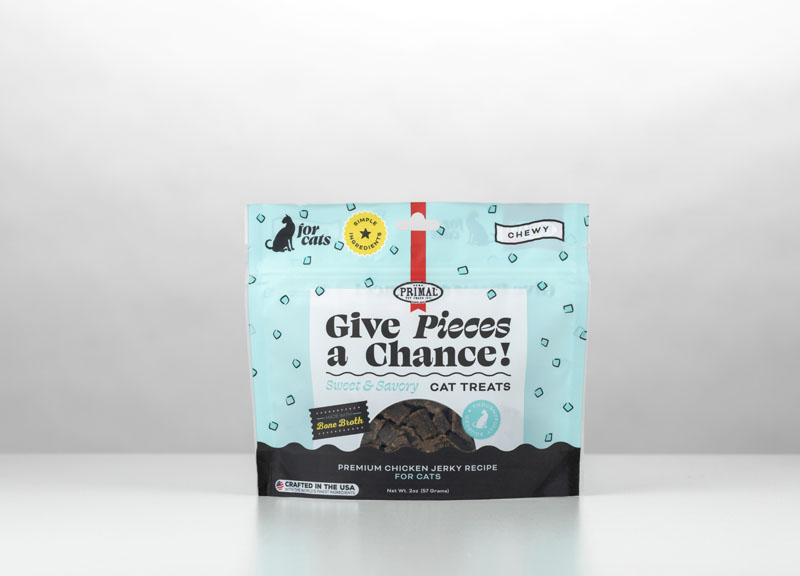 Primal Give Pieces A Chance Chicken Jerky Pieces for Cats, 2 oz