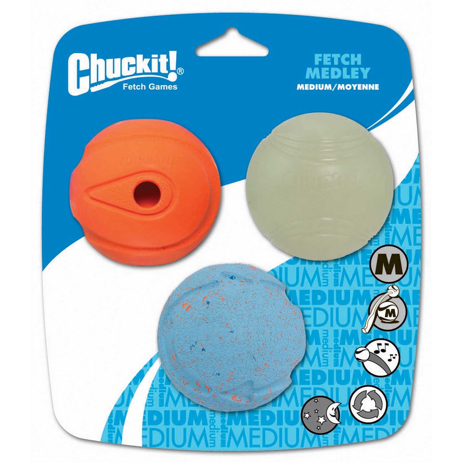Chuckit! Fetch Ball - Medium, 3 pack