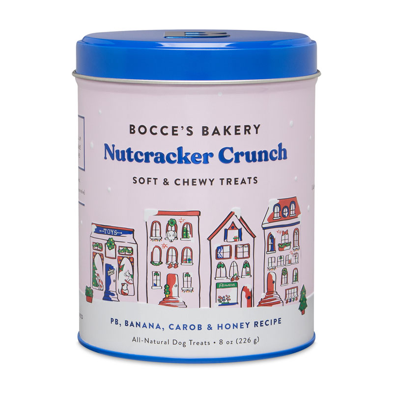 Bocce's Bakery Nutcracker Crunch Soft & Chewy Treat Tin, 8 oz