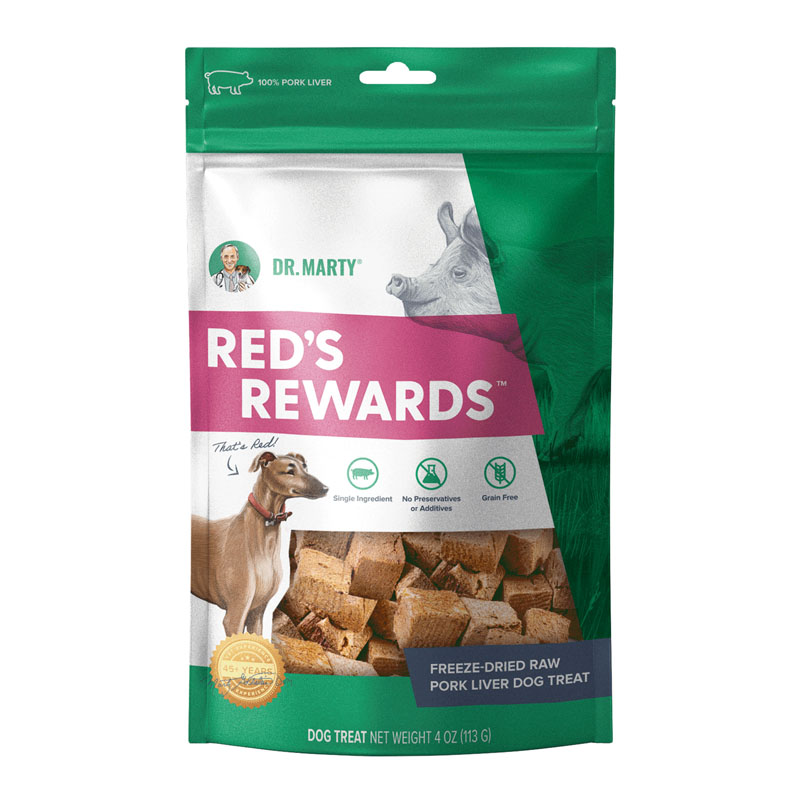 Dr. Marty Red's Rewards Freeze-Dried Pork Dog Treats, 4 oz