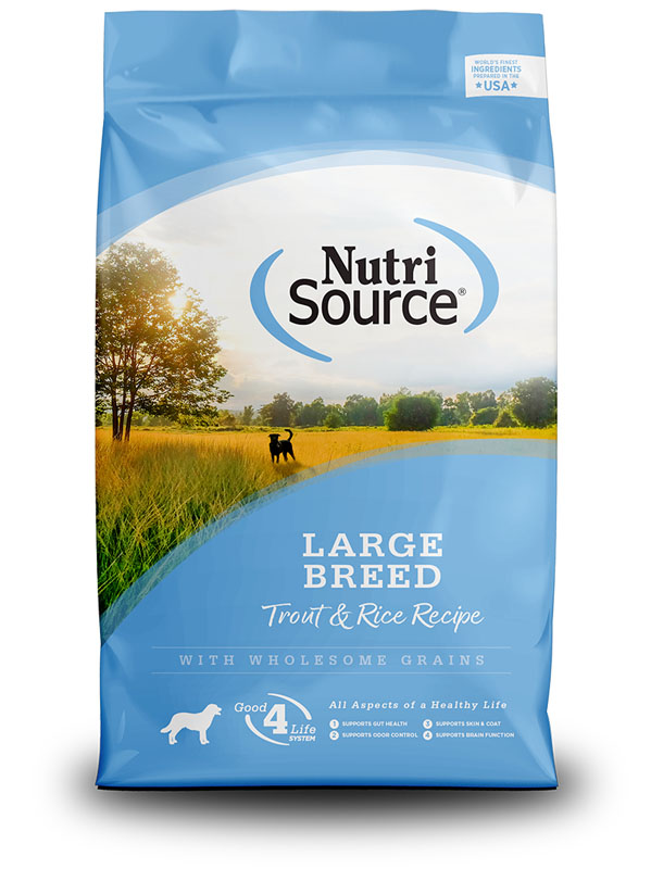 NutriSource Large Breed Dog Trout & Rice Recipe, 26 lbs