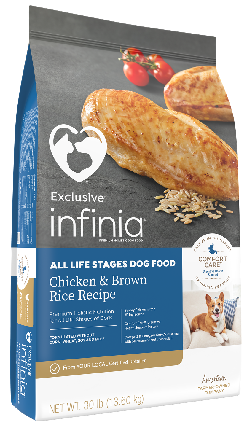 Infinia Chicken & Brown Rice Recipe Dog Food, 30 lbs