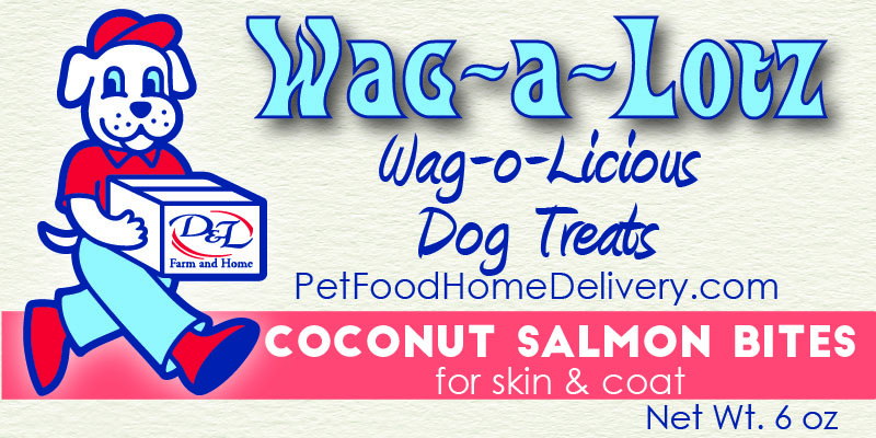 D&L Wag-a-LotZ Coconut & Salmon Skin & Coat Bites, 6 oz