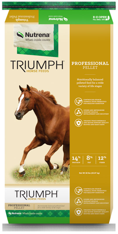 Nutrena Triumph Professional Pellet Horse Feed, 50 lbs