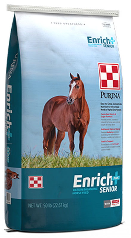 Purina Enrich Plus Senior Ration Balancing Horse Feed, 50 lbs