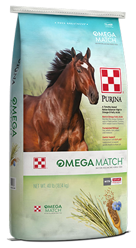 Purina&reg; Omega Match Ration Balancing Horse Feed, 40 lbs