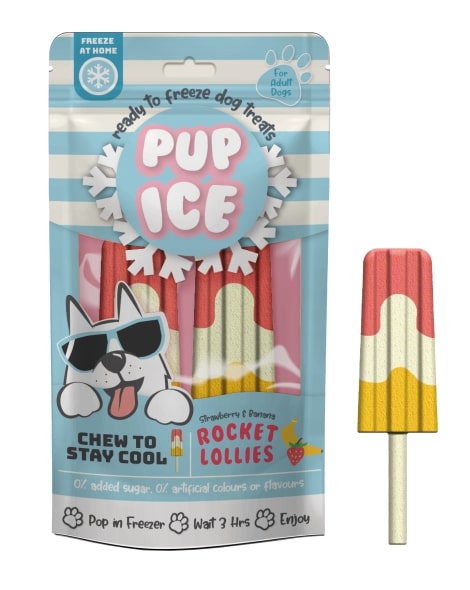 Pup Ice Rocket Lollies - Strawberry & Banana, 2 pack