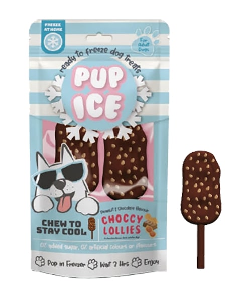 Pup Ice Choccy Lollies - Chocolate & Peanut Butter, 2 pack